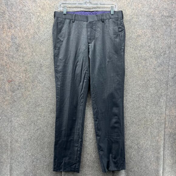 Ted Baker Pants Men 29R Gray London Roger CT Dress Slacks Italian Wool - Picture 1 of 11